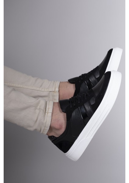 Siyah Beyaz Erkek Sneaker 0012453 modelleri
