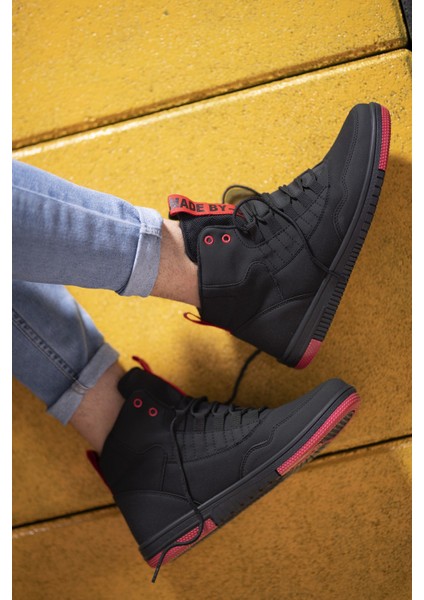 Siyah Kırmızı Erkek Sneaker Bot 00122262