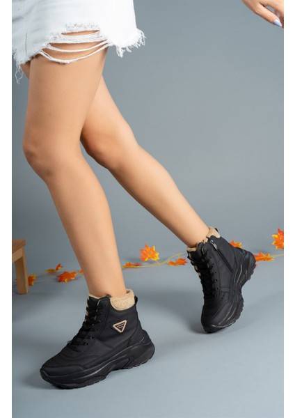 Unisex Trekking Bot Siyah Bej Suni Deri Fermuarlı Ortopedik İç Taban Kaymaz Dış Taban modelleri