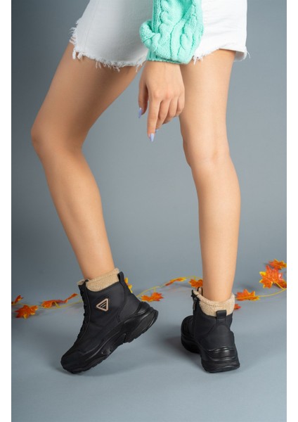 Unisex Siyah Bej Trekking Bot Ortopedik Taban Su Geçirmez Fermuarlı Kaymaz Tabanlı modelleri