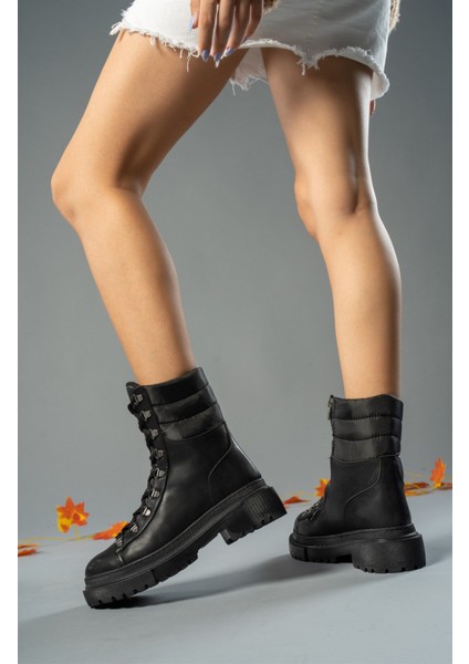 Siyah Cilt Kadın Fermuarlı Bot 00121897 modelleri