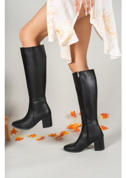 Siyah Cilt Kadın Çizme Ortopedik İç Taban ile Gün Boyu Konfor 0012816S modelleri
