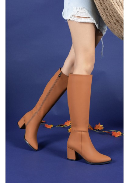 Kadın Mat Taba Çizme – Ortopedik Tabanlı, Yan Fermuarlı, Günlük ve Outdoor Kullanıma Uygun, Kaliteli Malzeme fiyatları