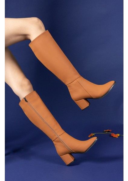 Kadın Mat Taba Çizme – Ortopedik Tabanlı, Yan Fermuarlı, Günlük ve Outdoor Kullanıma Uygun, Kaliteli Malzeme indirimleri