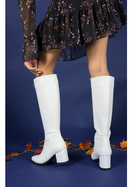 Extra Mat Beyaz Kadın Çizme 0012816S indirimleri