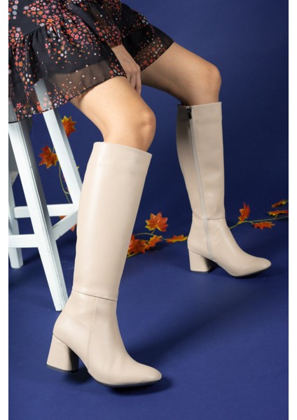 Kadın Nude Deri Çizme – Fermuarlı, Ortopedik Tabanlı, Kaymaz Trekking Uyumlu Rahat Tasarım modelleri