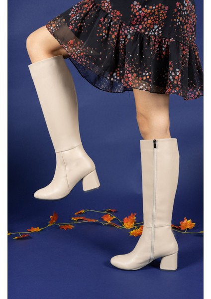 Kadın Nude Deri Çizme – Fermuarlı, Ortopedik Tabanlı, Kaymaz Trekking Uyumlu Rahat Tasarım indirimleri