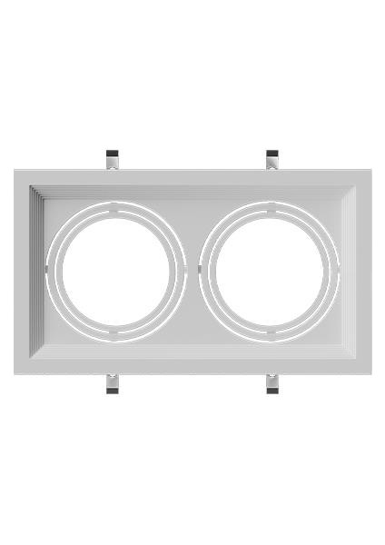 2'li AR111 Boş Beyaz Kasa Armatür