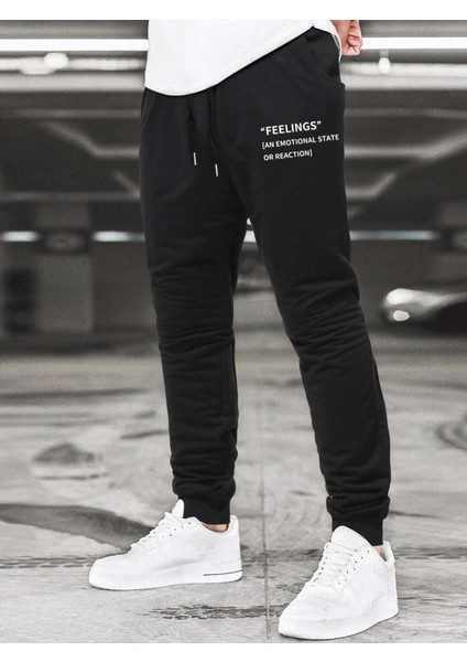 Erkek Feelings Baskılı Eşofman Alt