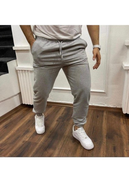 Unisex Koyu Gri Kelepçe Paça Koyu Gri Eşofman