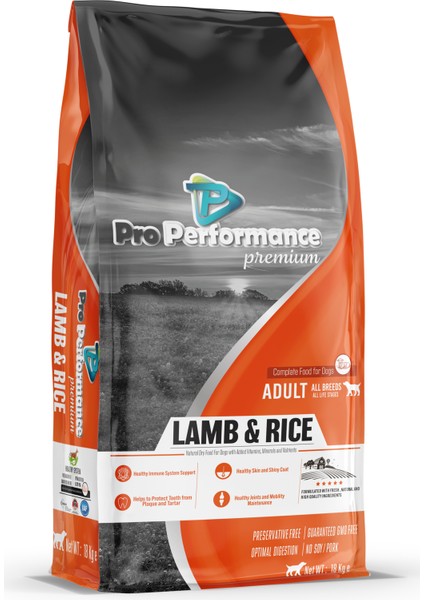 Pro Performance Premium Kuzulu Pirinçli Köpek Maması18 kg