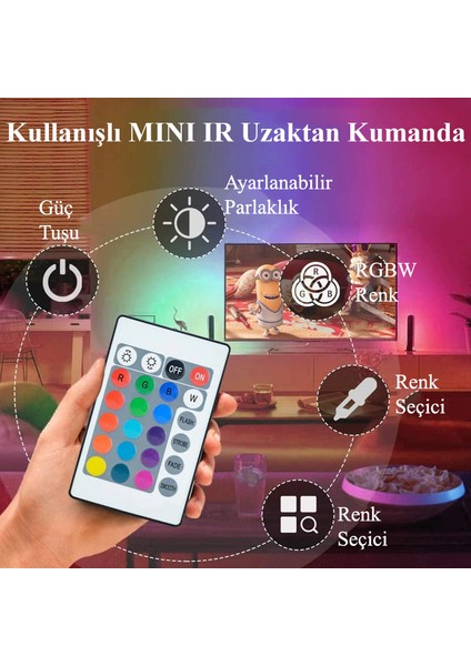 5m LED Şerit Bluetooth Rgb Uzaktan Kumandalı