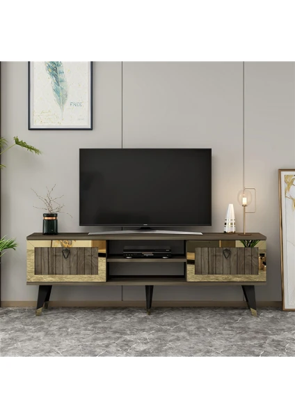 Cantek Dizayn Lidya Tv Stand Ceviz-Altın