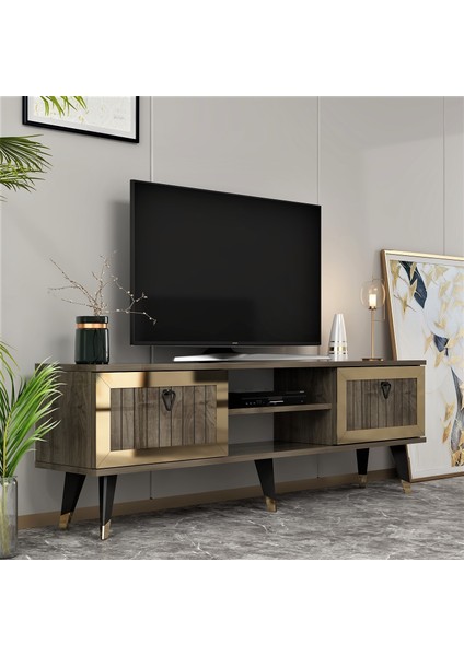 Lidya Tv Stand Ceviz-Altın