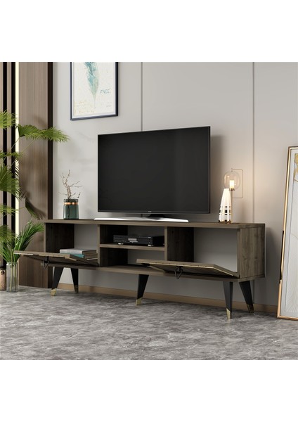 Lidya Tv Stand Ceviz-Altın