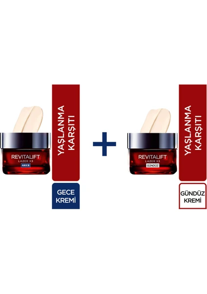 L'Oréal Paris Loreal Revitalift Lazer X3 Yoğun  Gece + Gündüz Bakım Kremi