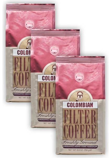 Kurukahveci Mehmet Efendi  Colombian Filtre Kahve 3 x 250 gr