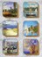 Claude Monet Temalı Ahşap Bardak Altlığı Ahşap Baskılı Altlık 6'lı set (9 x9CM) 2