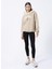Kapüşon Yaka Baskılı Bej Kadın Sweatshirt 3WAL10010IK 2