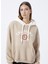 Kapüşon Yaka Baskılı Bej Kadın Sweatshirt 3WAL10010IK 3