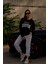 Siyah Houston Baskı Sweatshirt 2