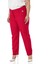 Büyük Beden Dar Paça Nervür Dikişli Paçası Yırtmaçlı Fermuarlı Kırmızı Kadın Pantolon 5