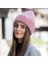 Kış Şapka Gerçek Tavşan Kürk Kış Şapkalar Kadınlar Için Moda Sıcak Beanie Şapka Kadınlar Katı Yetişkin Kapak Kafa Kap | Bayan Skullies Ve;kasket(Yurt Dışından) 2