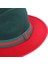 Moda Koyu Yeşil ve Kırmızı Patchwork Yün Fedora Şapka Kadınlar Zarif Lady Geniş Brim Caz Şapka Kadınlar Için Lüks Şapkalar | Erkekler Fedoraları(Yurt Dışından) 4