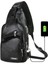 Moda Erkekler Göğüs Çantası Casual Crossbody Omuz Çantası (Siyah) 1