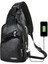 Yeni 2 Stilleri Göğüs Çantası Rahat Açık Seyahat USB Şarj Portu Sling Çanta Deri Göğüs Çantası Crossbody Çanta (Siyah) 1
