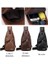 Yeni 2 Stilleri Göğüs Çantası Rahat Açık Seyahat USB Şarj Portu Sling Çanta Deri Göğüs Çantası Crossbody Çanta (Siyah) 2