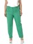 Büyük Beden Dar Paça Nervür Dikişli Paçası Yırtmaçlı Fermuarlı Yeşil Kadın Pantolon 1