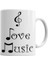 I Love Music Muziği Seviyorum Müzik Kupa Bardak Porselen 1