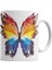 Butterfly Renkli Soyut Kelebek Kupa Bardak Porselen 1