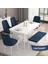 Concept Are Serisi 80 x 132 cm Mdf Beyaz Mutfak Masa Takımı 4 Sandalye Gümüş Halkalı ve 1 Bench 1