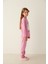 Lila Kız Çocuk Sincap Desenli Pijama Takımı 2