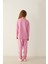 Lila Kız Çocuk Sincap Desenli Pijama Takımı 4