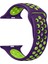 Apple Watch Seri (Tüm Seriler) ile Uyumlu 42-44-45 mm Small Beden(S Size) Delikli Silikon Kordon Mor Yeşil 1