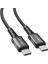 C1-03 Pd Type-C To Type-C 60W 3A Örgülü Hızlı Şarj ve Data Kablosu 1.2 Metre Siyah 1
