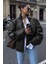 Siyah Oversize Basic Deri Mont MG1387 1