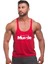 Monster Muscle Gym Fitness Tank Top Sporcu Atleti Kırmızı 1