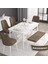 Concept Roy Serisi,80 x 132 cm Açılabilir Mdf Masa,beyaz Mermer Desen Mutfak Masa Takımı, 4 Sandalye 1 Bench 1