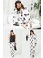 For You Sleepwear 6'lı Köpek Desen Beyaz Saten Pijama Takımı S27225 1