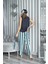 2'li Çizgili Viskon Lacivert Atlet Pijama Takım S27233 4