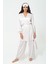 6'lı Dantelli Sabahlık Atlet Pantolon Gri Pijama Takım S27087 3
