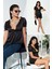 5'li İçeride&Dışarıda Fırfırlı Siyah Pijama Takım S27243 1