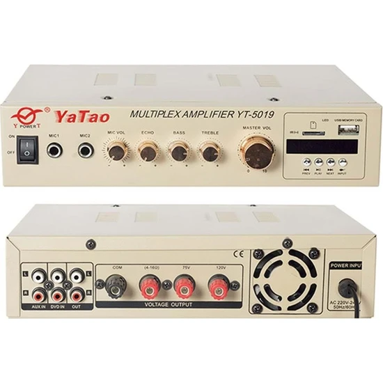Yatao YT-5016 80W-100V/70/4-16 Ohm Hat Trafolu USB Uk Fan+Bluetooth Amfi