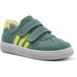 Rakerplus Hakiki Deri Yeşil Cırtlı Çocuk Spor Ayakkabı Sneaker