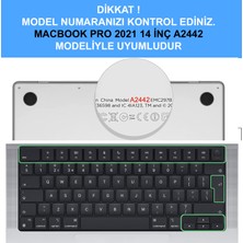 Novstrap Apple MacBook Pro 2021 M1 14.2 Inc A2442 Uyumlu Parlak Alt Üst Kılıf + Klavye Kılıfı + Film