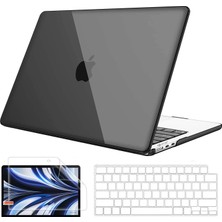 NovStrap Apple MacBook Air 13.6 inç A2681 A3113 A3240 M2 M3 M4 ile Uyumlu Parlak Kılıf - Şeffaf Klavye Kılıfı - Ekran Koruyucu Film